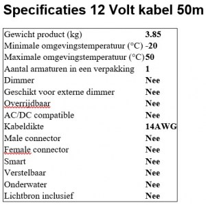 Lightpro 12 Volt Kabel AWG14 - 50m 050C14 Accessoires A. van Elk BV